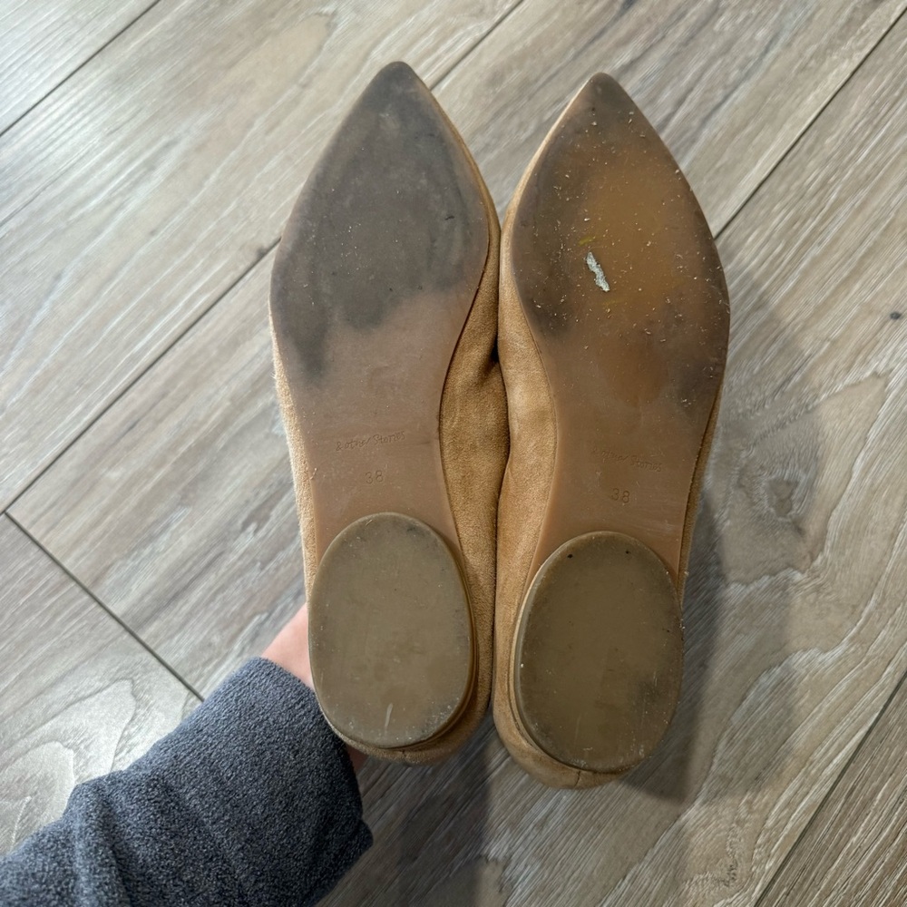 & Other Stories suede pointed ballerina flats size 38 - Picture 7 of 7